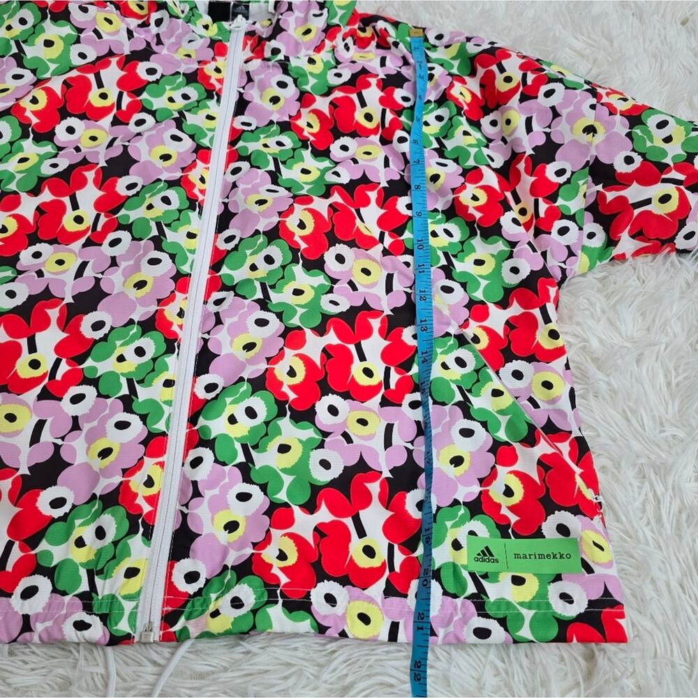 Adidas Merimekko Primegreen Colorful Floral Windbreaker Jacket NWT Small - Picture 11 of 14